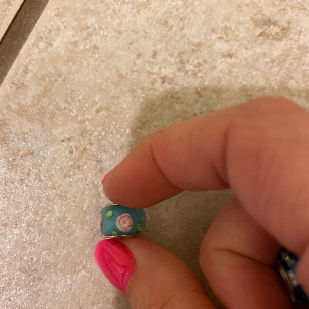 Blue and Pink Flower Charm